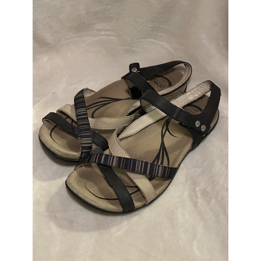 ABEO Bio‎ System Laguna Sandals Size 6.5 Black Tan Comfort Women's Strappy